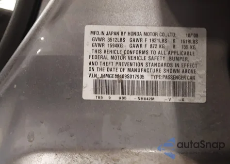 2009 Honda Fit Sport z USA, uszkodzony, nr VIN JHMGE88409S017905